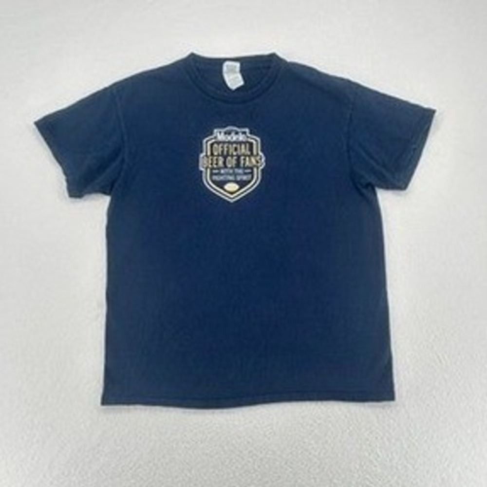 Modelo Official Beer of Fans Y2K Graphic‎ T-Shirt Blue Medium